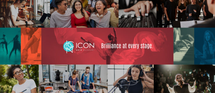 A college of images representing ICON Arts Academy's majors.