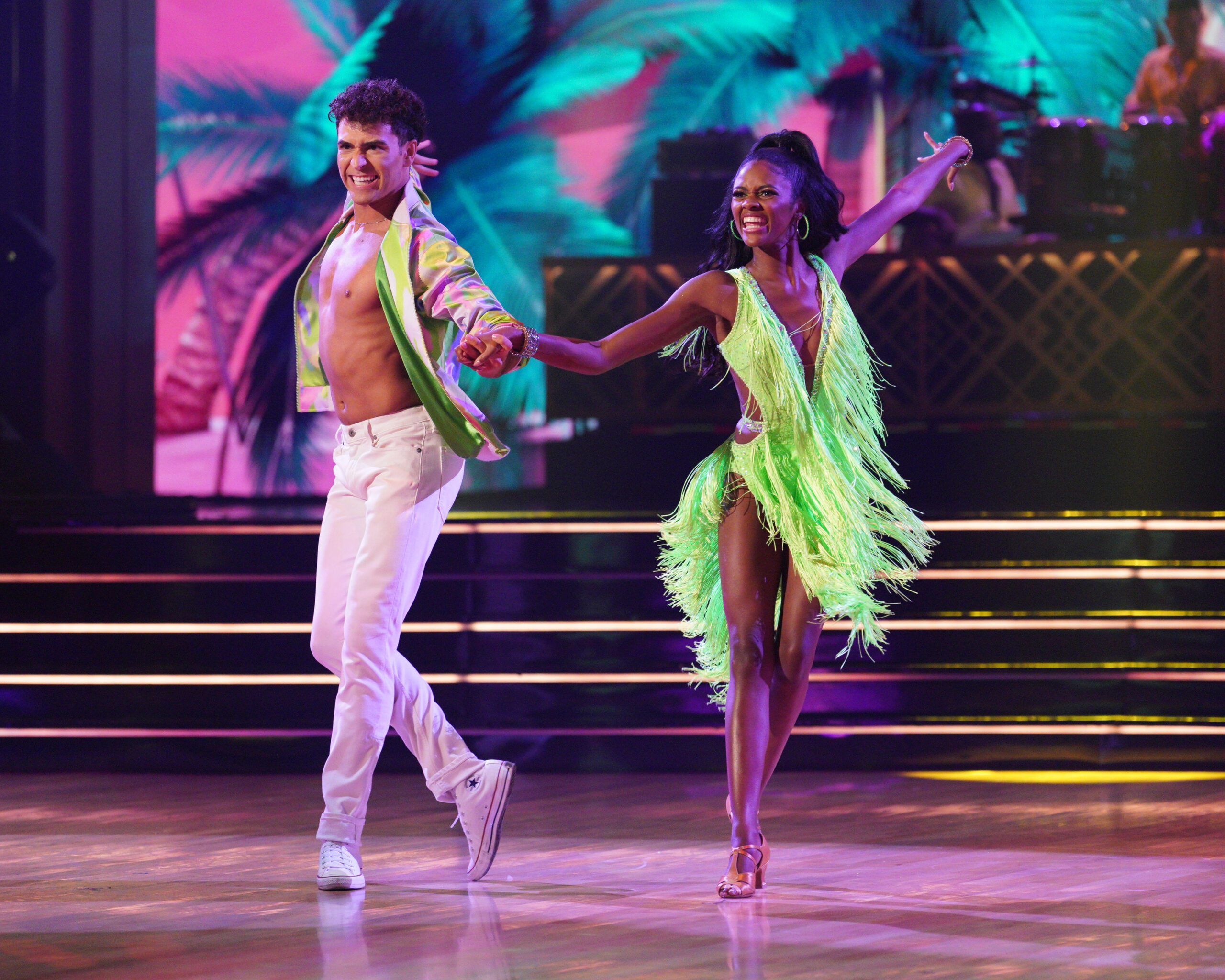 Charity Lawson performs alongside Erza Sosa for “Latin Night” in Dancing With the Stars Season 32, Episode 2.