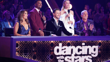 From left to right: Carrie Ann Inaba, Alfonso Ribeiro, Derek Hough, Julianne Hough, and Bruno Tonioli in DWTS. Photo by Disney/Christopher Willard.