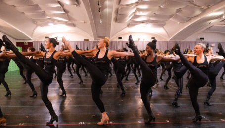 The Rockettes rehearse for the 2023 Christmas Spectacular at Radio City Music Hall. Photo by Emma Wannie/MSG Entertainment.