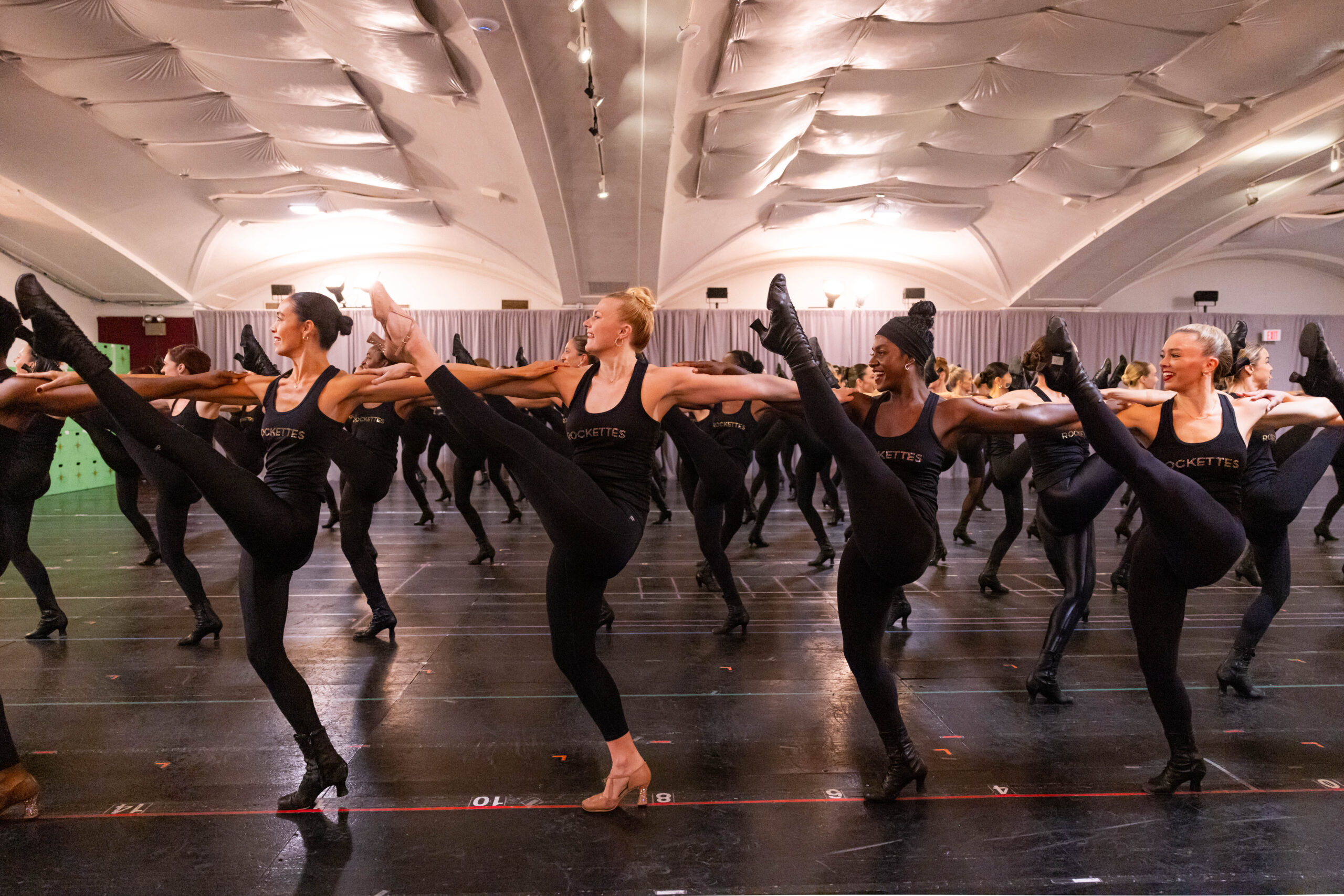 The Rockettes rehearse for the 2023 Christmas Spectacular at Radio City Music Hall. Photo by Emma Wannie/MSG Entertainment.