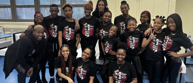Secret Society Dance Company at the Step It Up NYC auditions with founder Traequan Middleton (left).