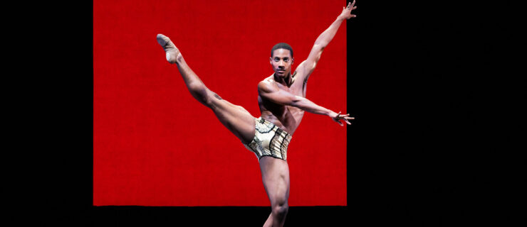 Eric Best of Houston Ballet performing on stage.