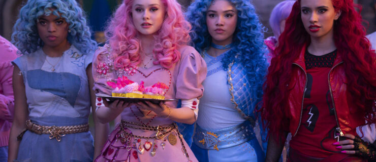 Cast of Descendants: The ride of red on Disney+ in a still from the film.